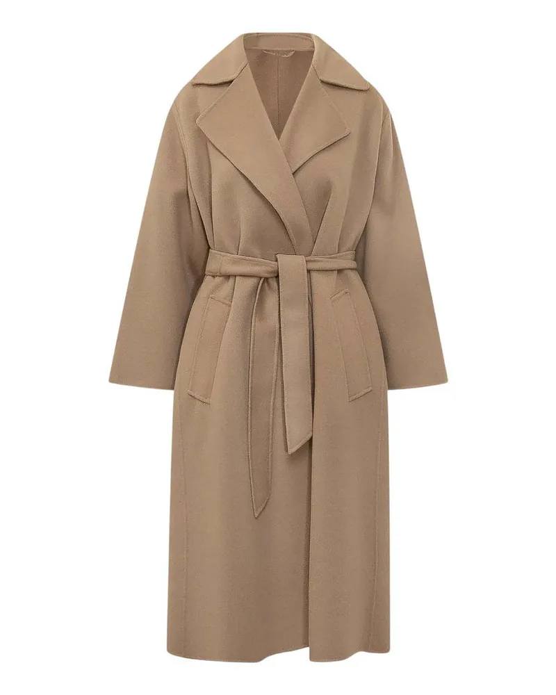 Max Mara Knielanger Mantel - Beige Beige