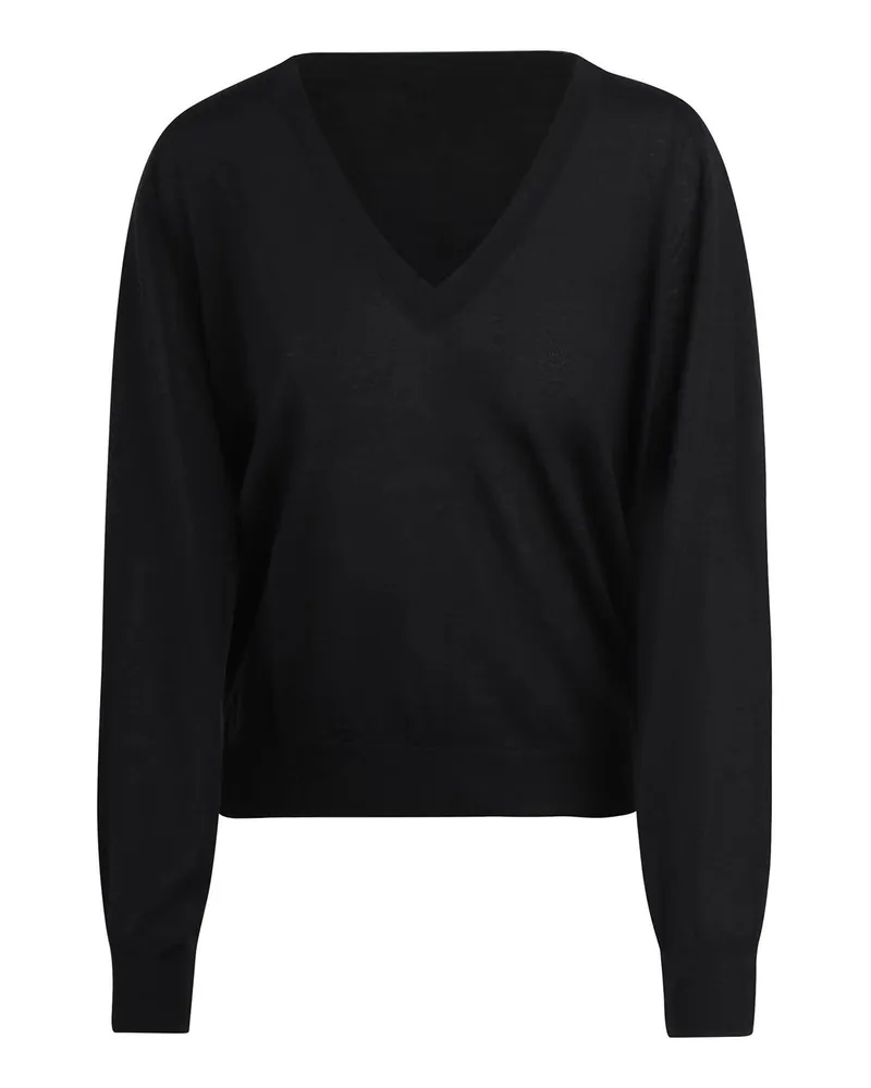 Loulou Studio V-Pullover - Schwarz Schwarz