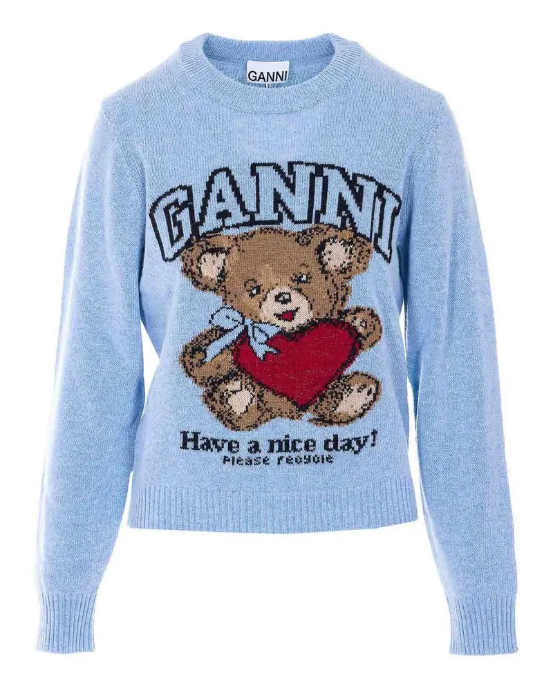 Ganni Rundhalspullover - Blau Blau