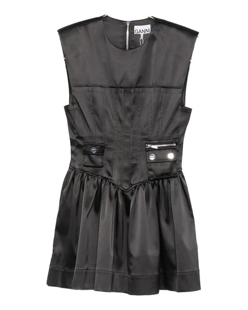 Ganni Kurzes Kleid - Schwarz Schwarz
