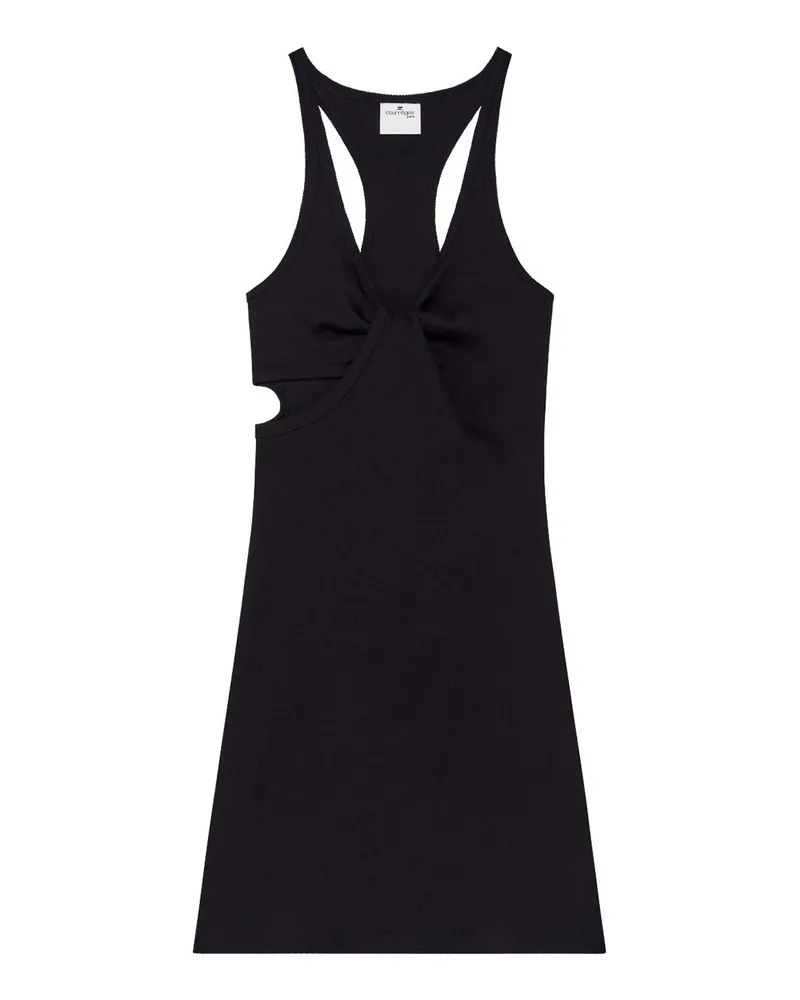 Courrèges Kurzes Kleid - Schwarz Schwarz