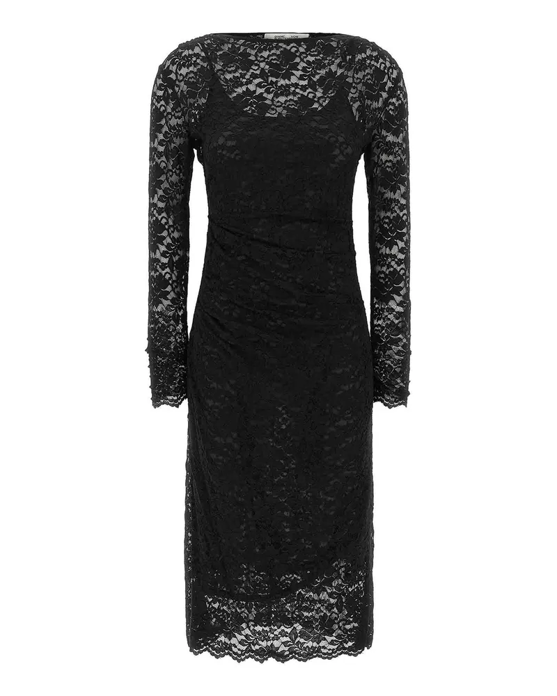 Diane von Furstenberg Knielanges Kleid - Schwarz Schwarz
