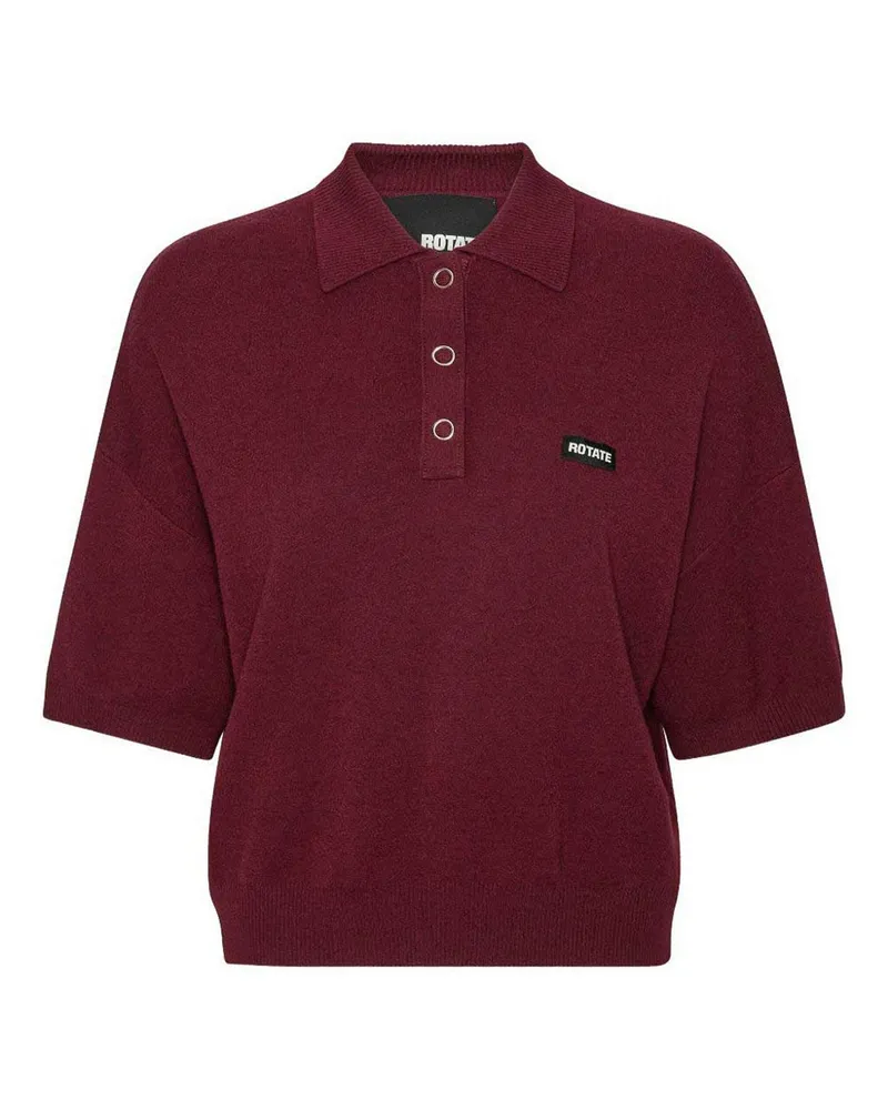 ROTATE Birger Christensen Poloshirt - Dunkelrot Dunkelrot