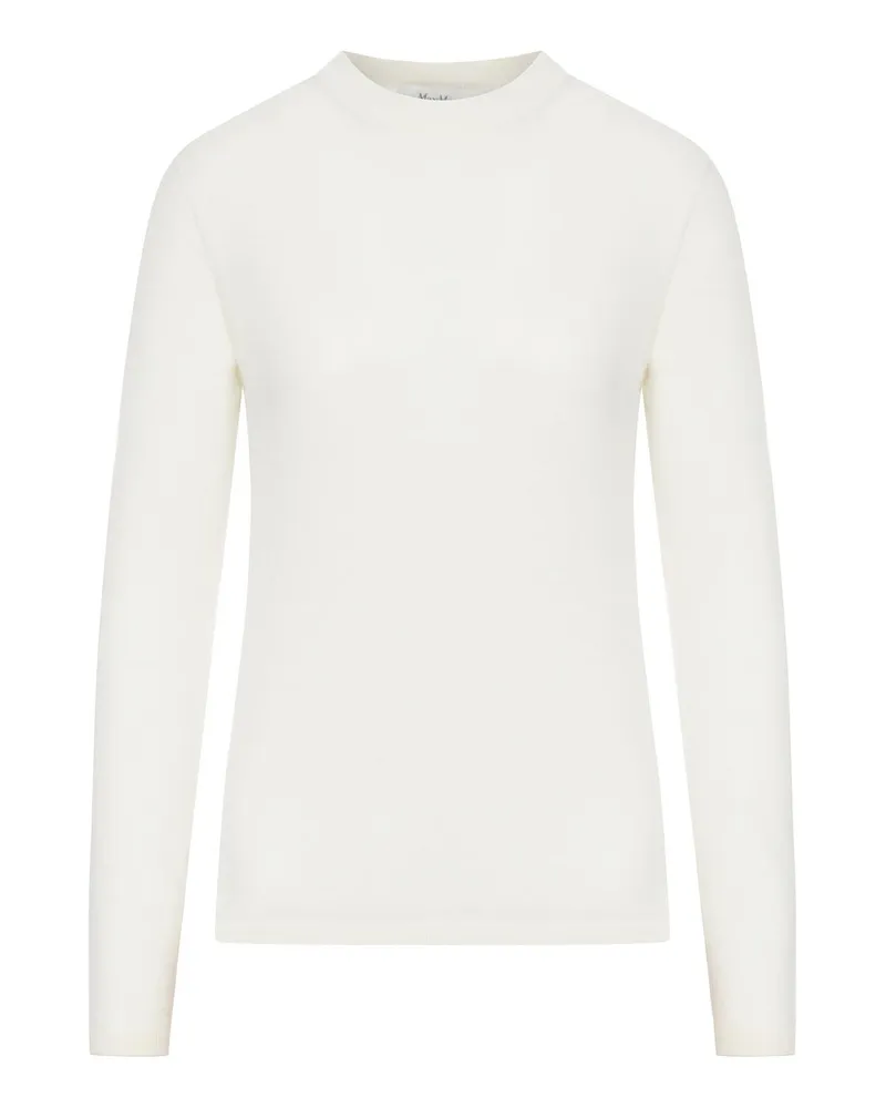 Max Mara Rundhalspullover - Weiß Weiß