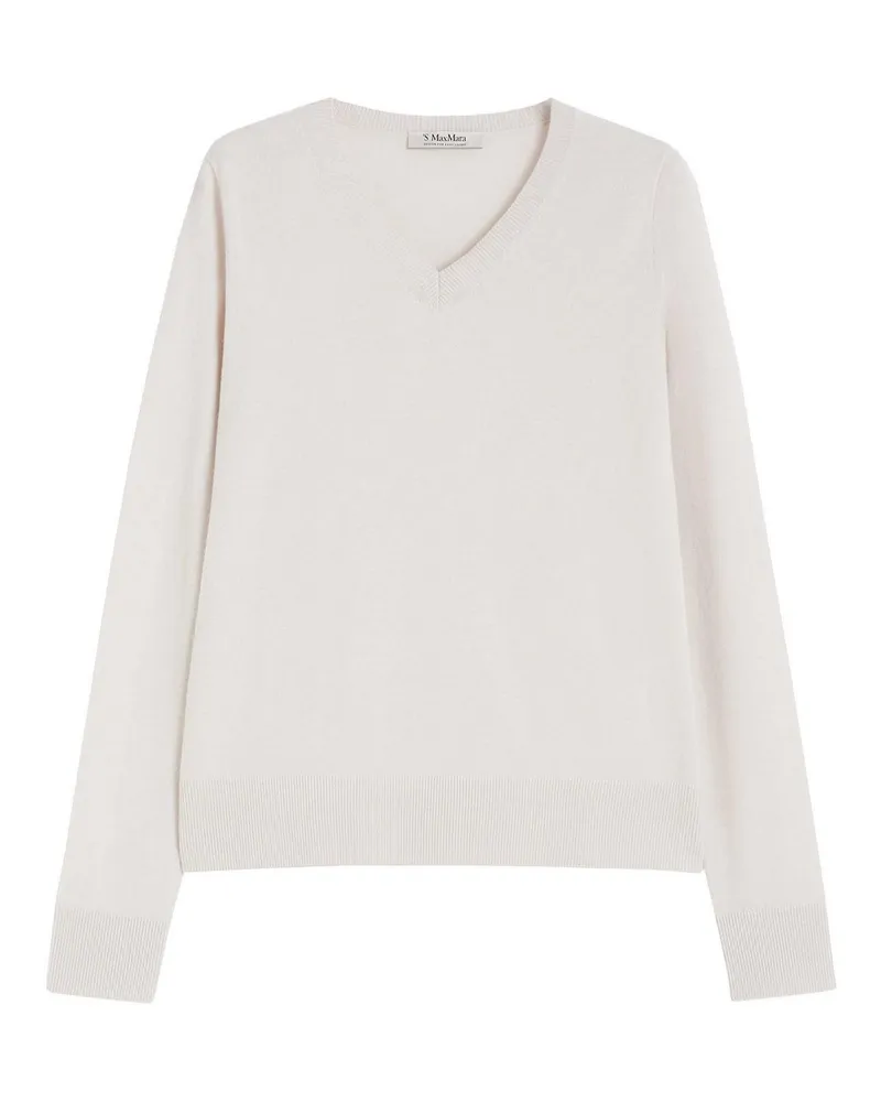 Max Mara V-Pullover - Weiß Weiß