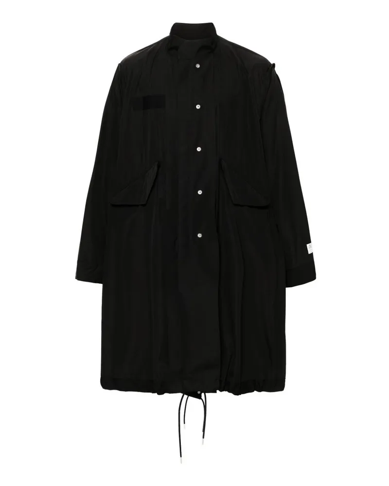 Sacai Kurzer Mantel - Schwarz Schwarz