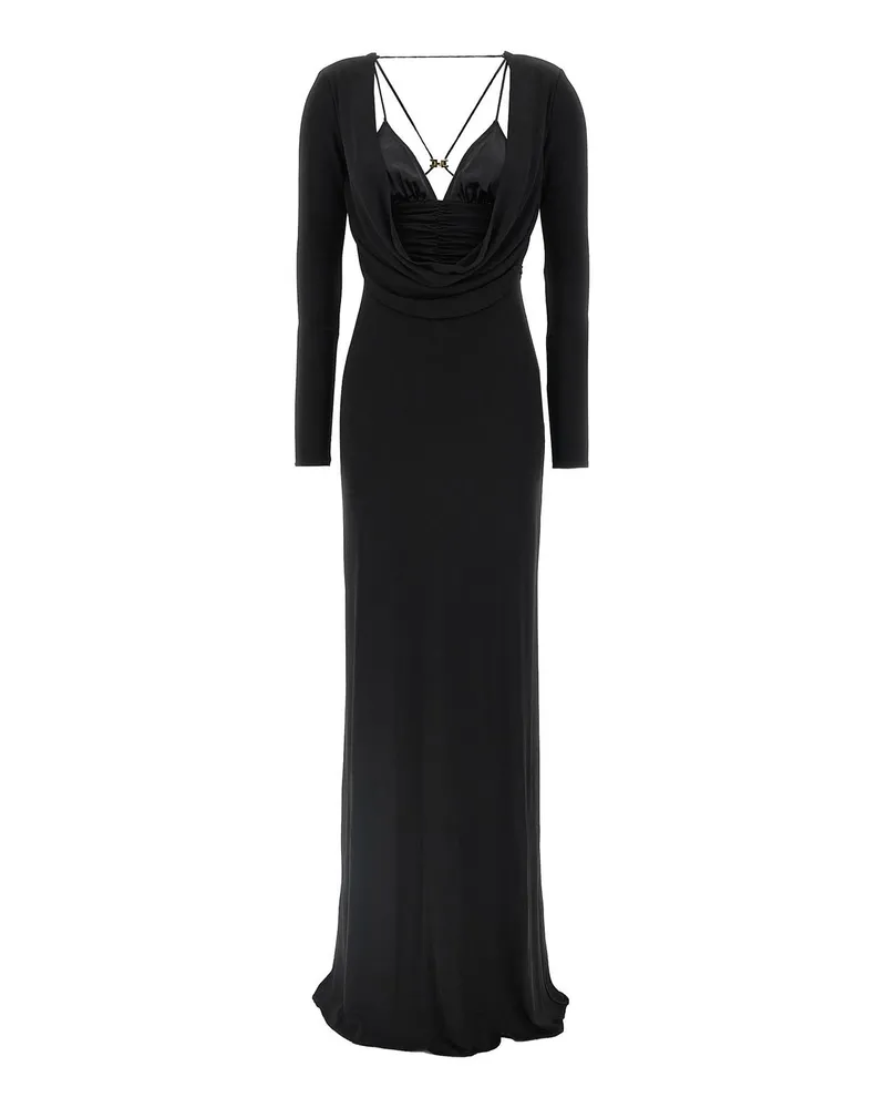 Elisabetta Franchi Knielanges Kleid - Schwarz Schwarz