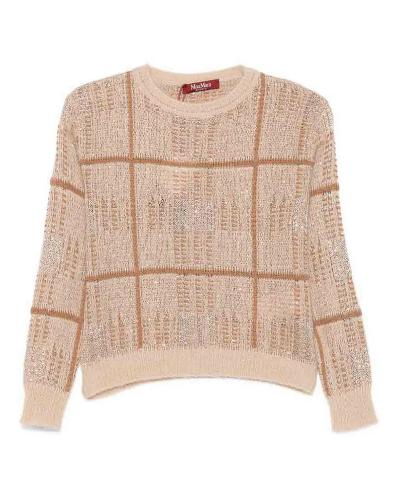 Max Mara Rundhalspullover - Creme Creme