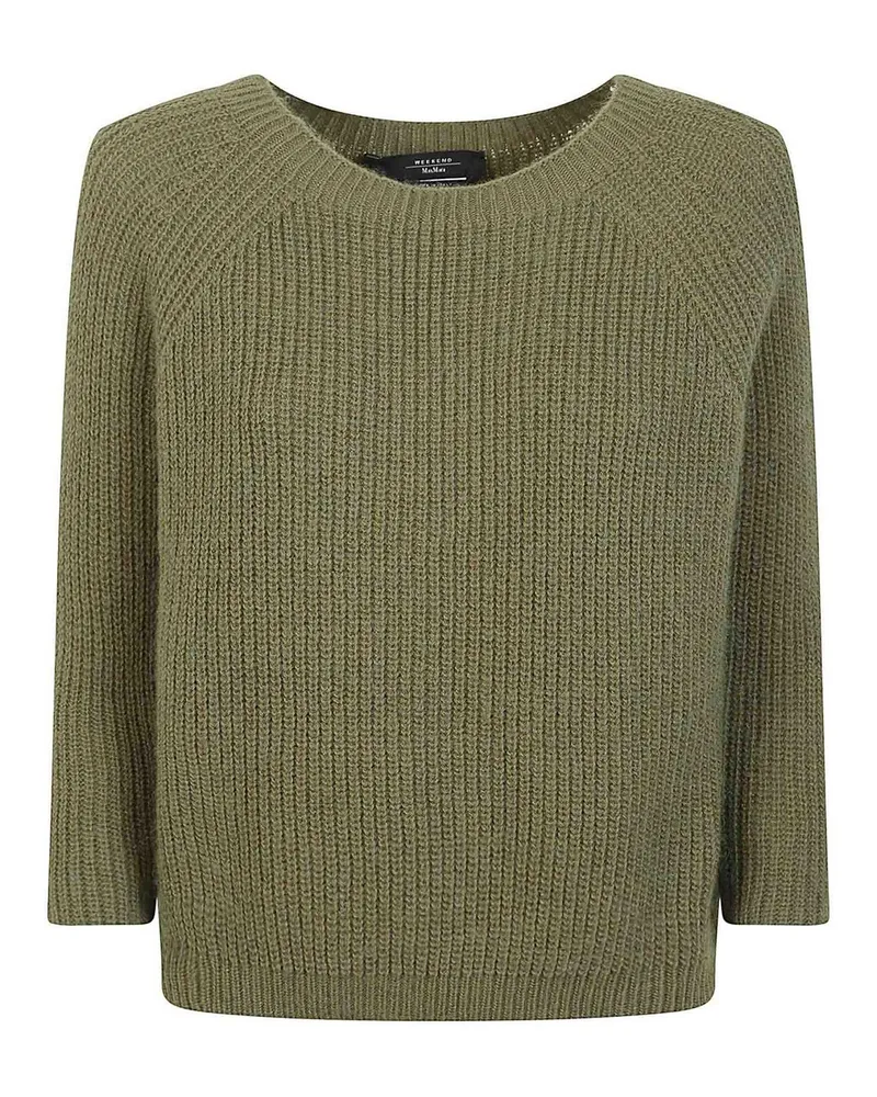 Max Mara Rundhalspullover - Grün Grün