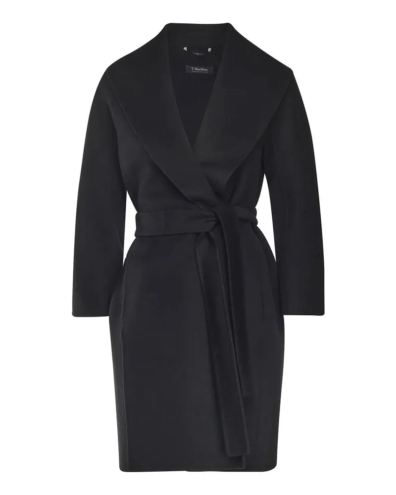 Max Mara Knielanger Mantel - Schwarz Schwarz