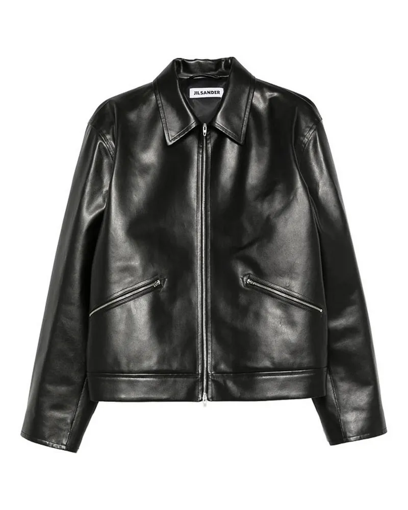 Jil Sander Lederjacke - Schwarz Schwarz