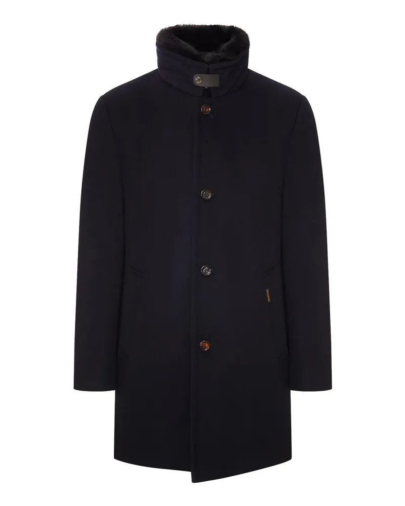 MOORER Knielanger Mantel - Blau Blau