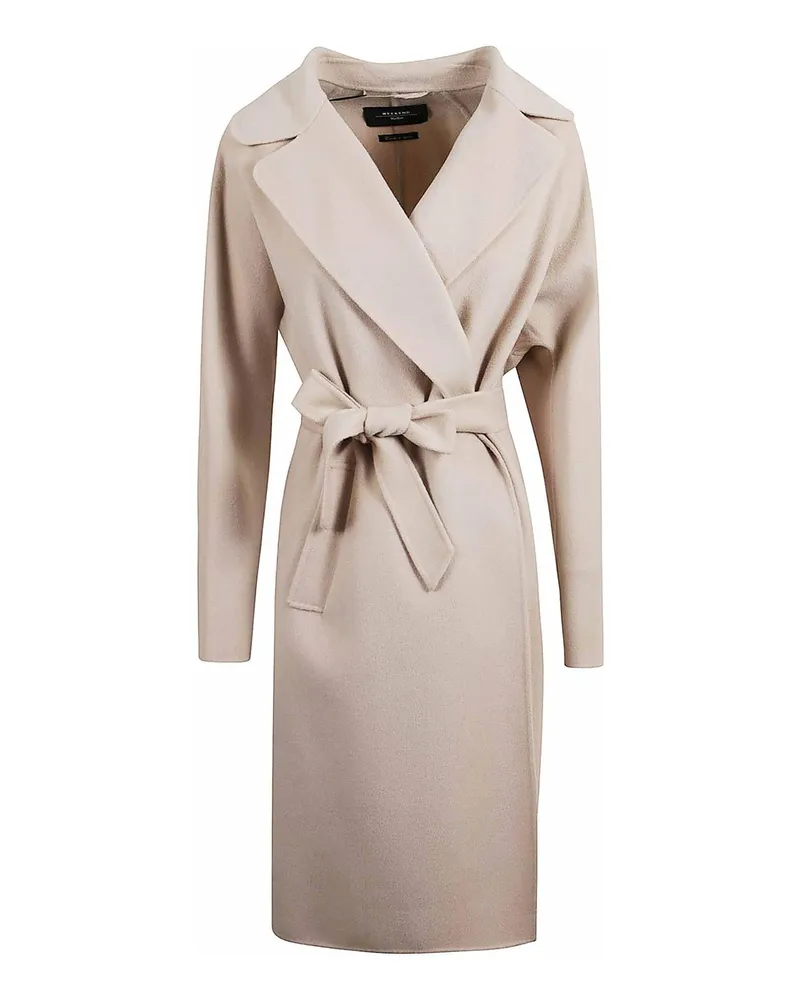 Max Mara Knielanger Mantel - Hellbeige Hellbeige