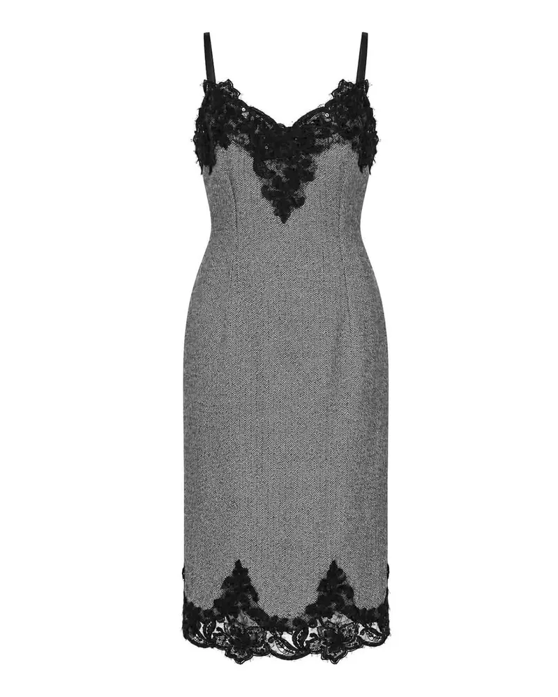 Clips Knielanges Kleid - Schwarz Schwarz