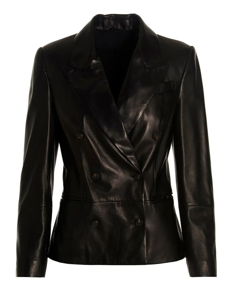 Brunello Cucinelli Lederjacke - Schwarz Schwarz