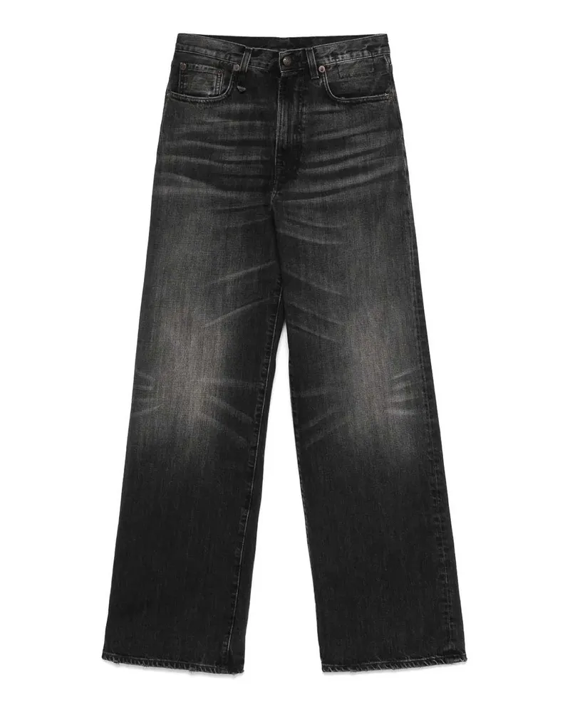 R13 Straight Leg Jeans - Schwarz Schwarz