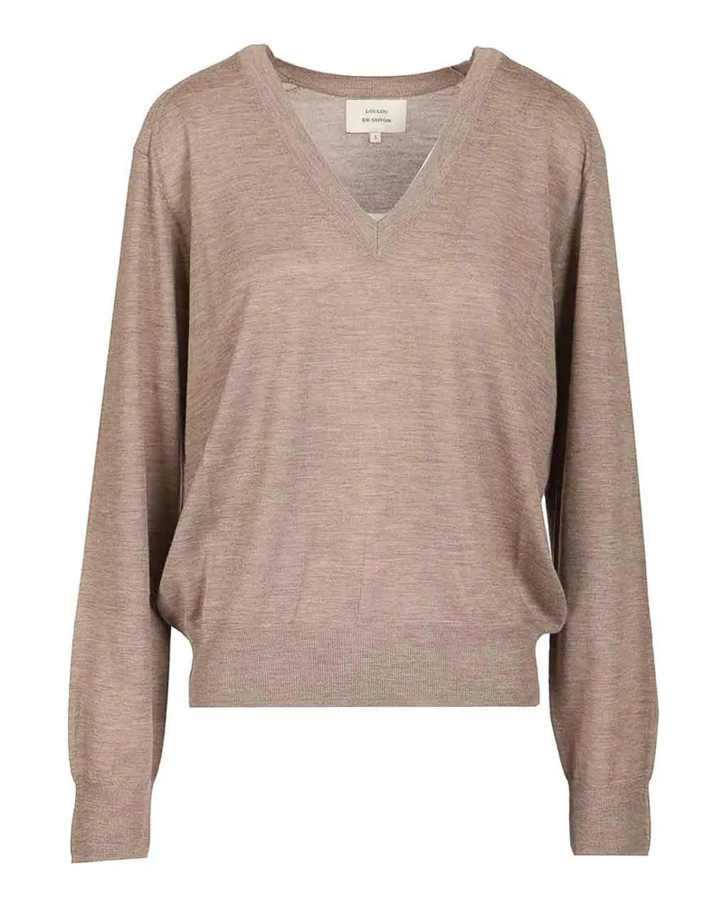 Loulou Studio Rundhalspullover - Beige Beige