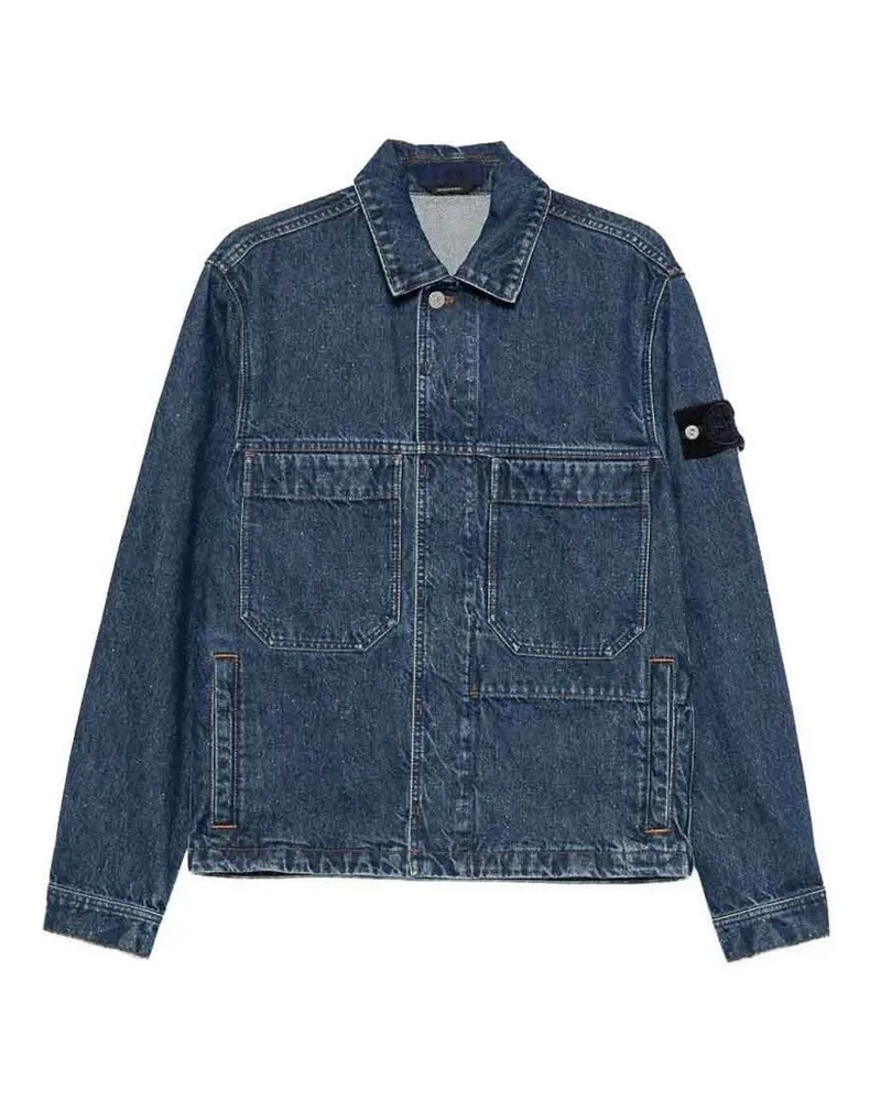 Stone Island Langer Mantel - Blau Blau