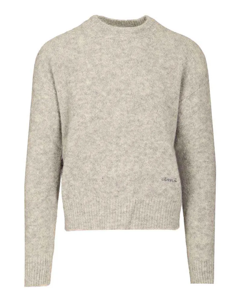 AMI Paris Rundhalspullover - Grau Grau