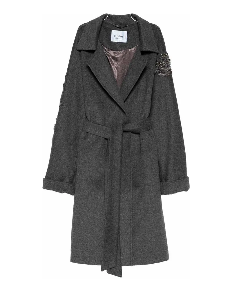 Blumarine Knielanger Mantel - Grau Grau