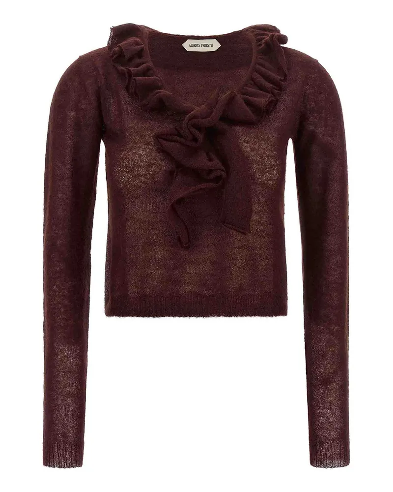 Alberta Ferretti Rundhalspullover - Dunkelrot Dunkelrot