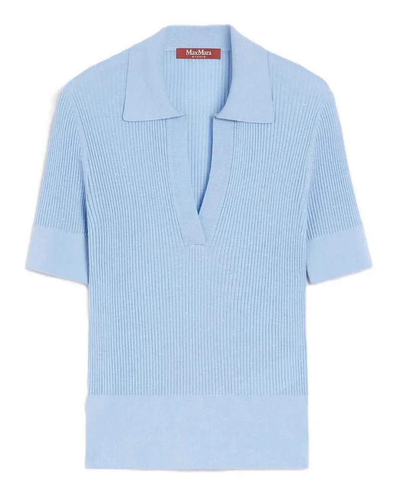 Max Mara Rundhalspullover - Blau Blau