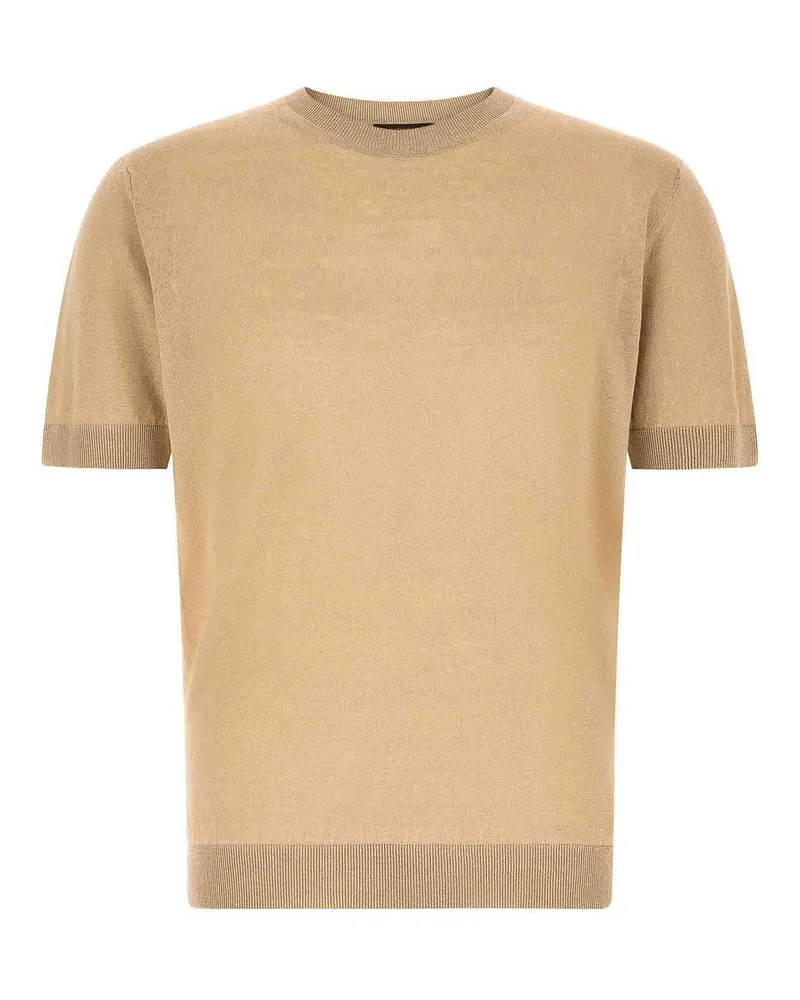 Zanone Rundhalspullover - Beige Beige