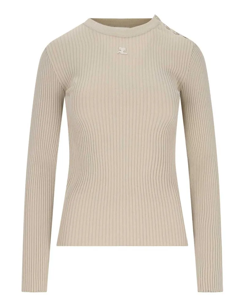 Courrèges Rundhalspullover - Beige Beige