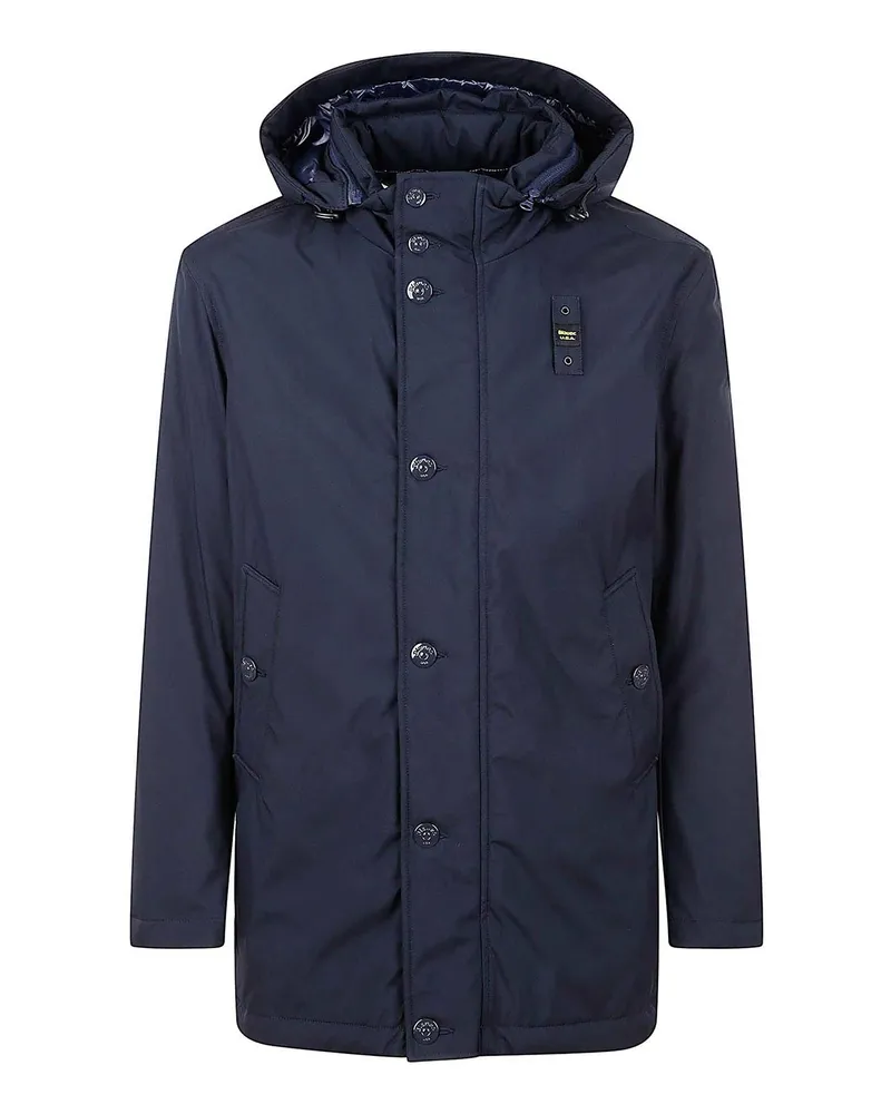 Blauer Knielanger Mantel - Blau Blau