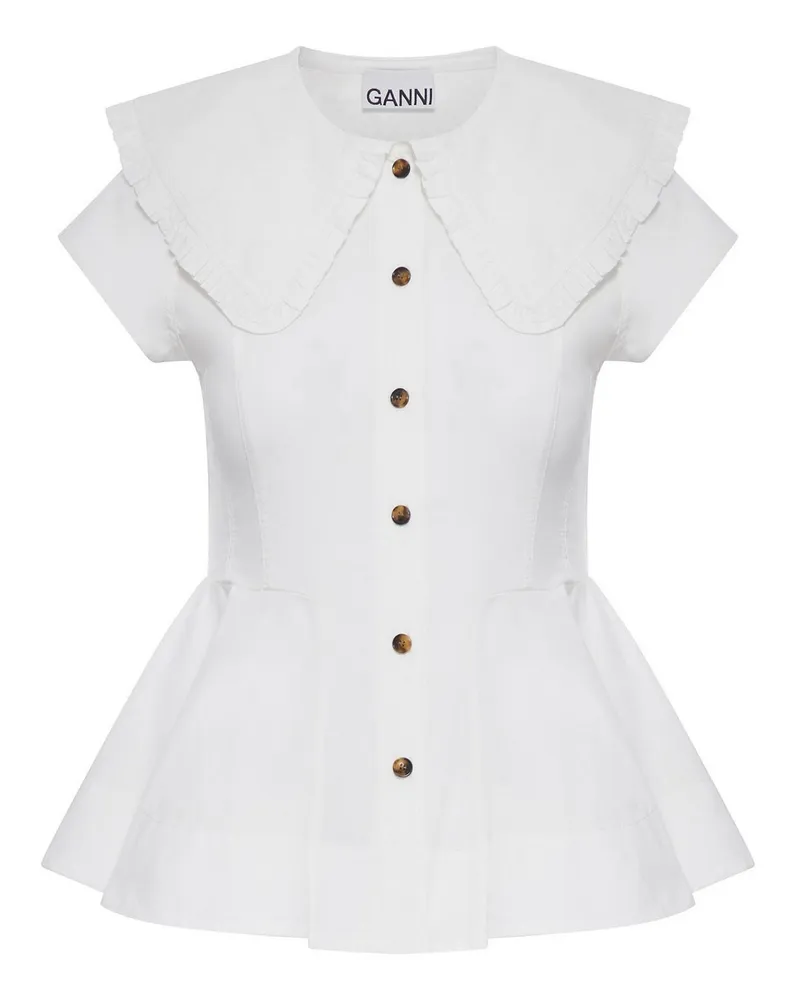 Ganni Hemd - Weiß Weiß