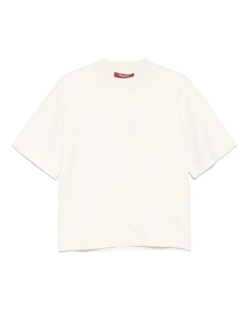 Max Mara Rundhalspullover - Weiß Weiß