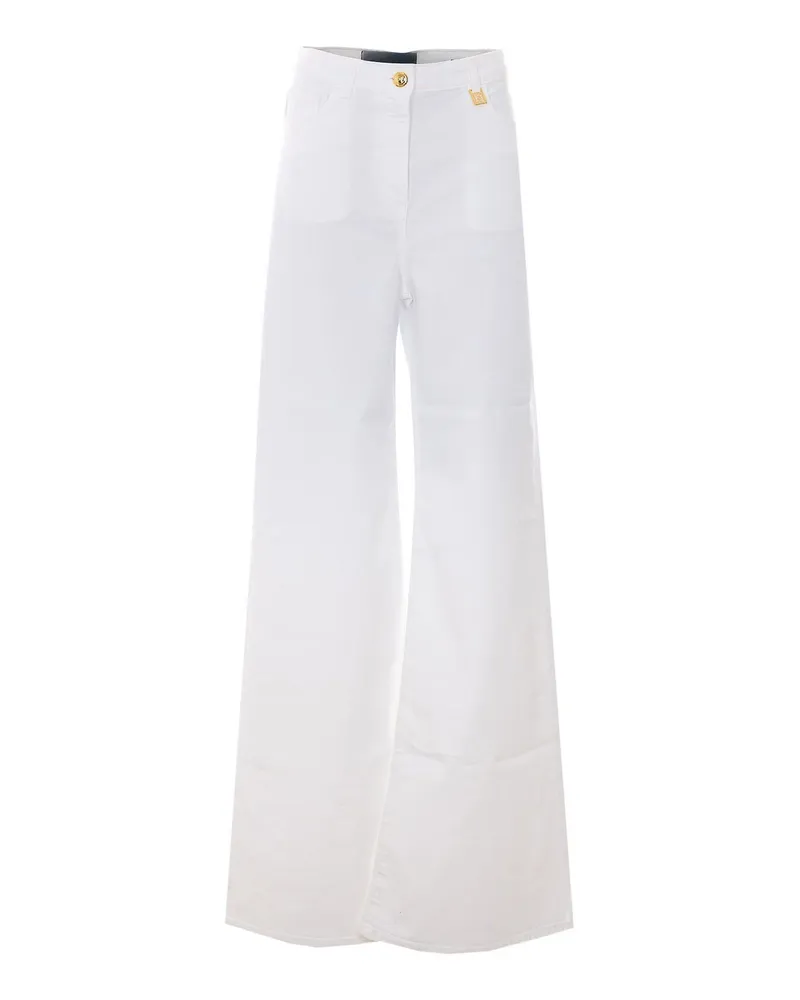 Elisabetta Franchi Straight Leg Jeans - Weiß Weiß