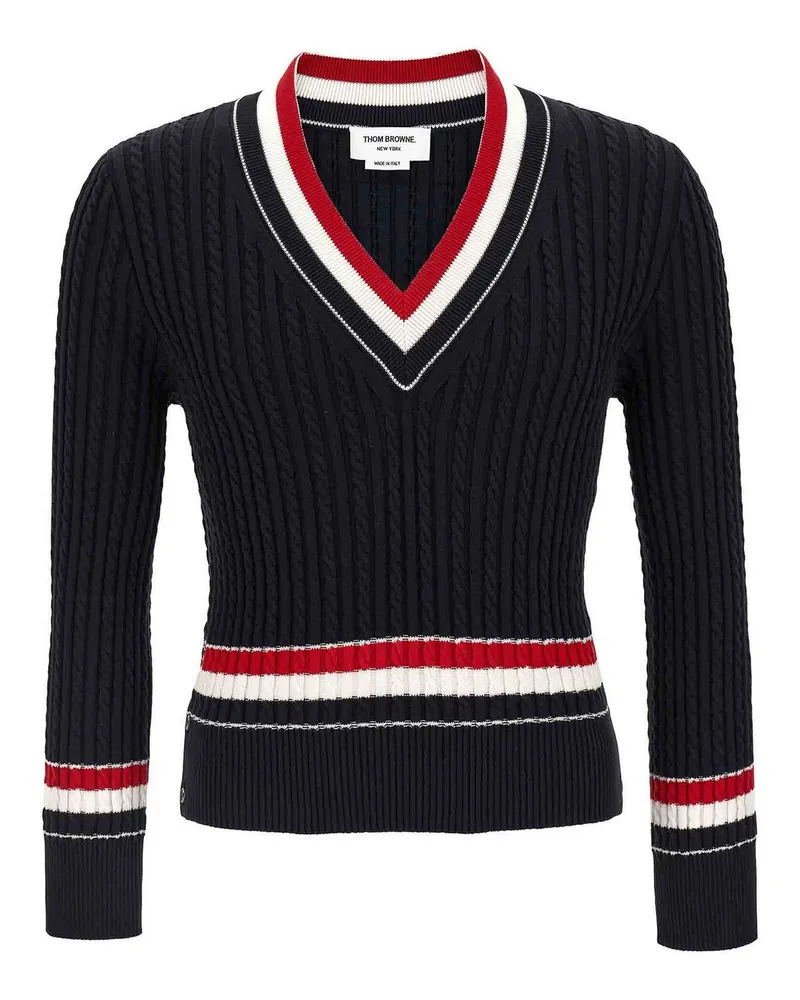 Thom Browne Rundhalspullover - Blau Blau