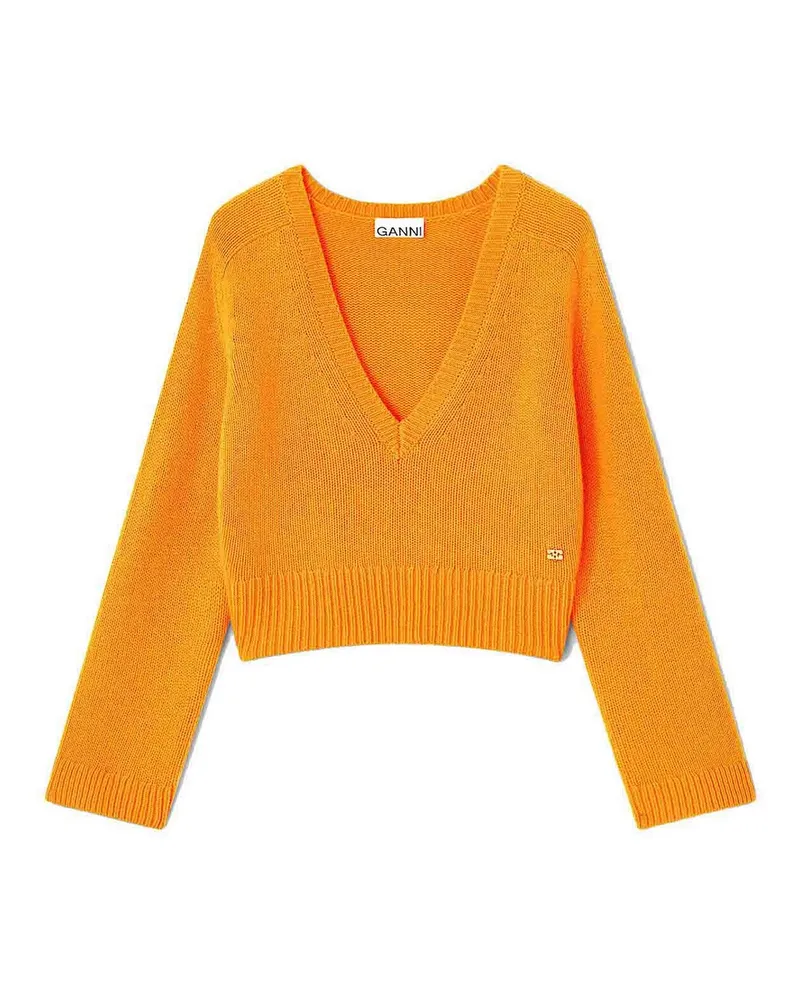 Ganni V-Pullover - Orange Orange