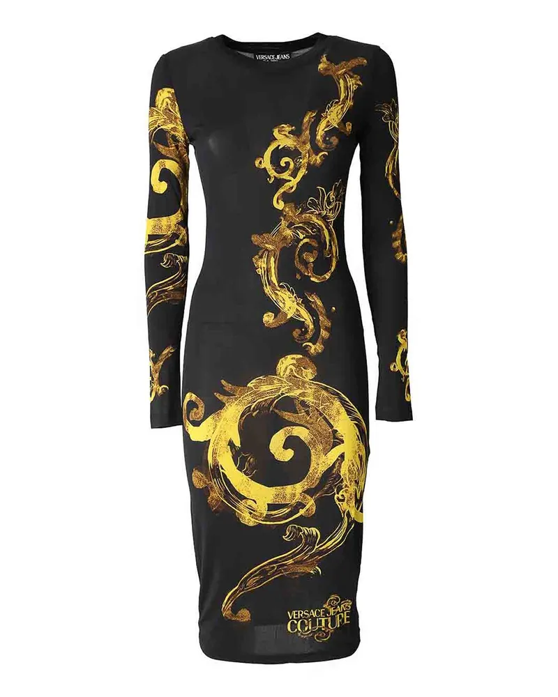 Versace Jeans Knielanges Kleid - Schwarz Schwarz