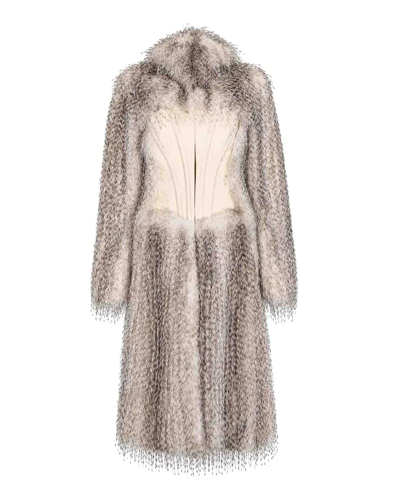 Elisabetta Franchi Knielanger Mantel - Creme Creme