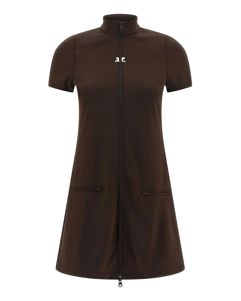Courrèges Knielanges Kleid - Braun Braun