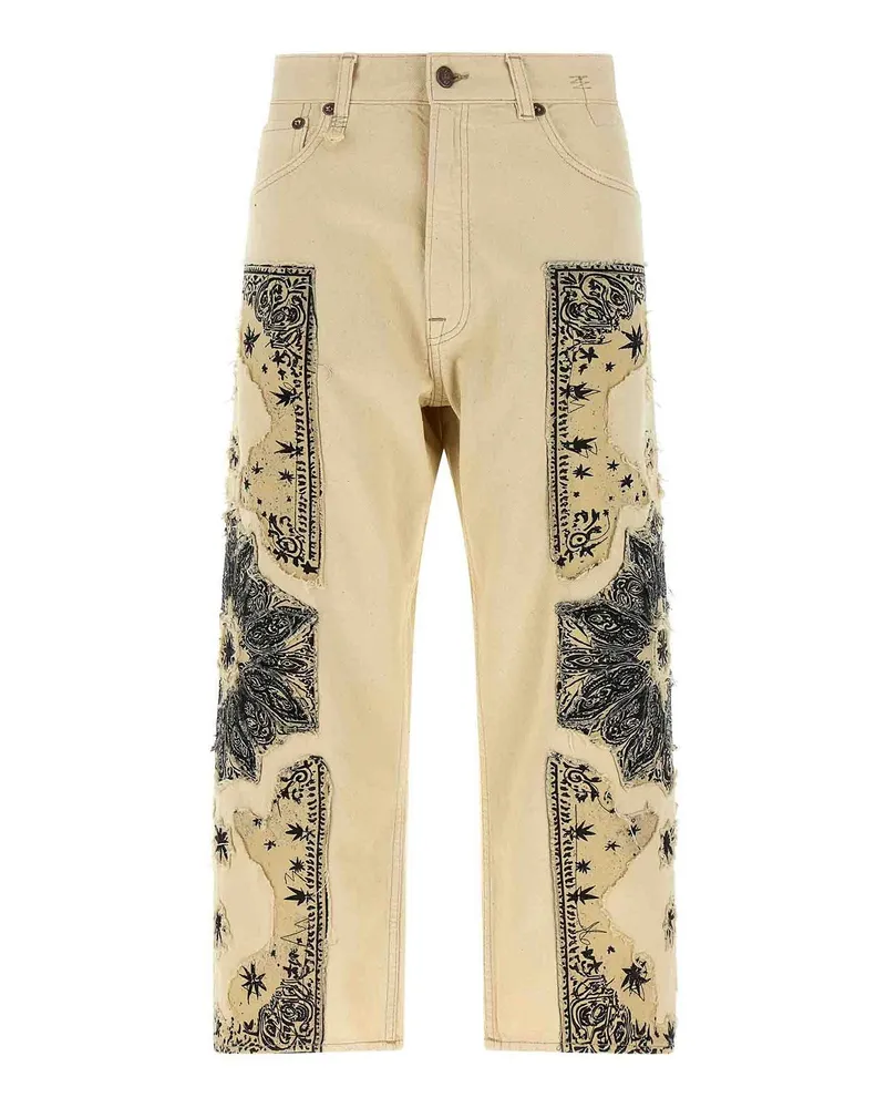 R13 Straight Leg Jeans - Beige Beige