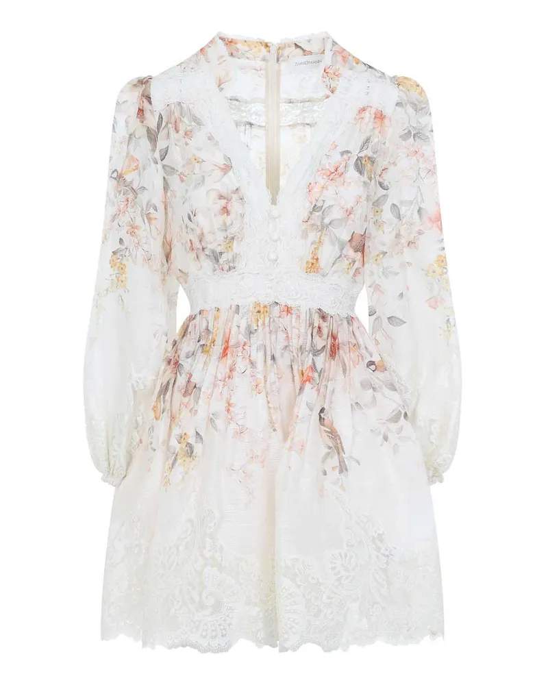 Zimmermann Knielanges Kleid - Creme Creme