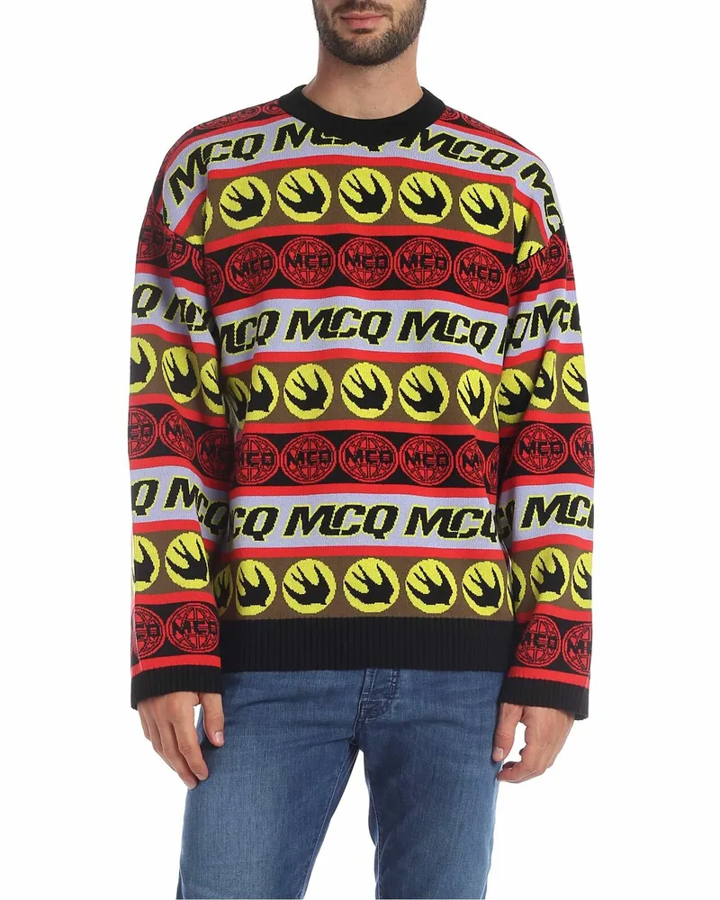 McQ Rundhalspullover - Bunt Bunt