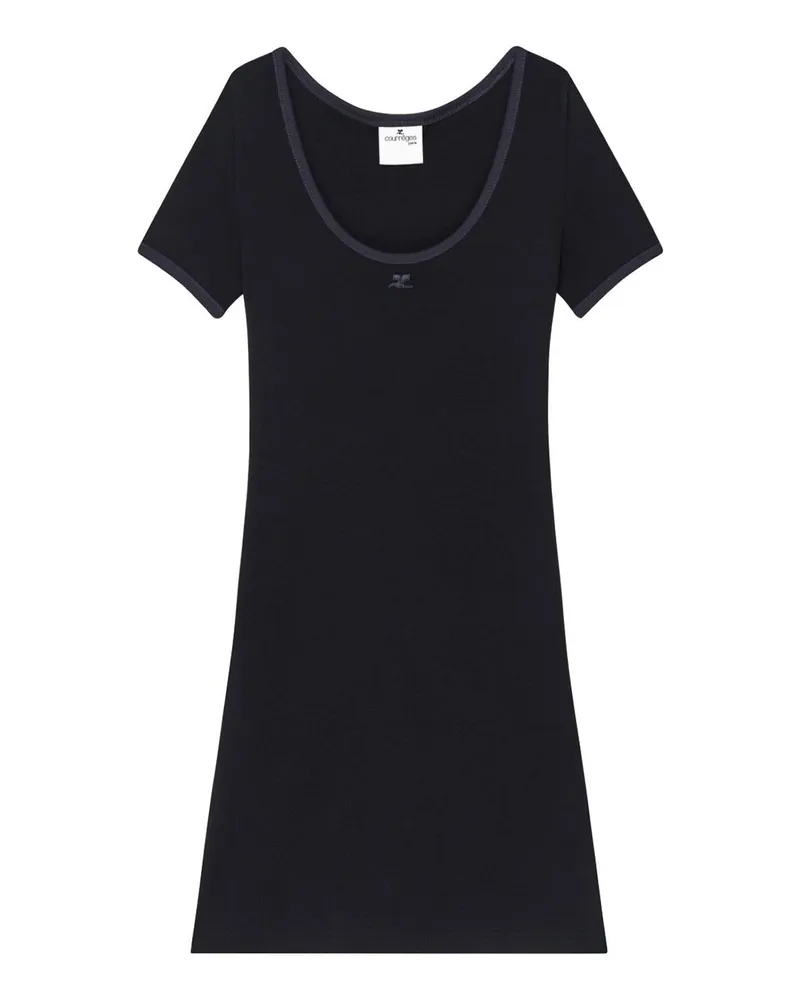 Courrèges Kurzes Kleid - Schwarz Schwarz