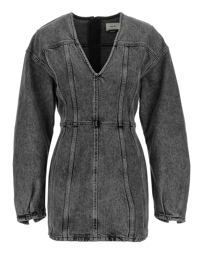 Haikure Knielanges Kleid - Grau Grau