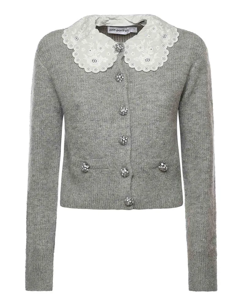 Self-Portrait Cardigan - Grau Grau