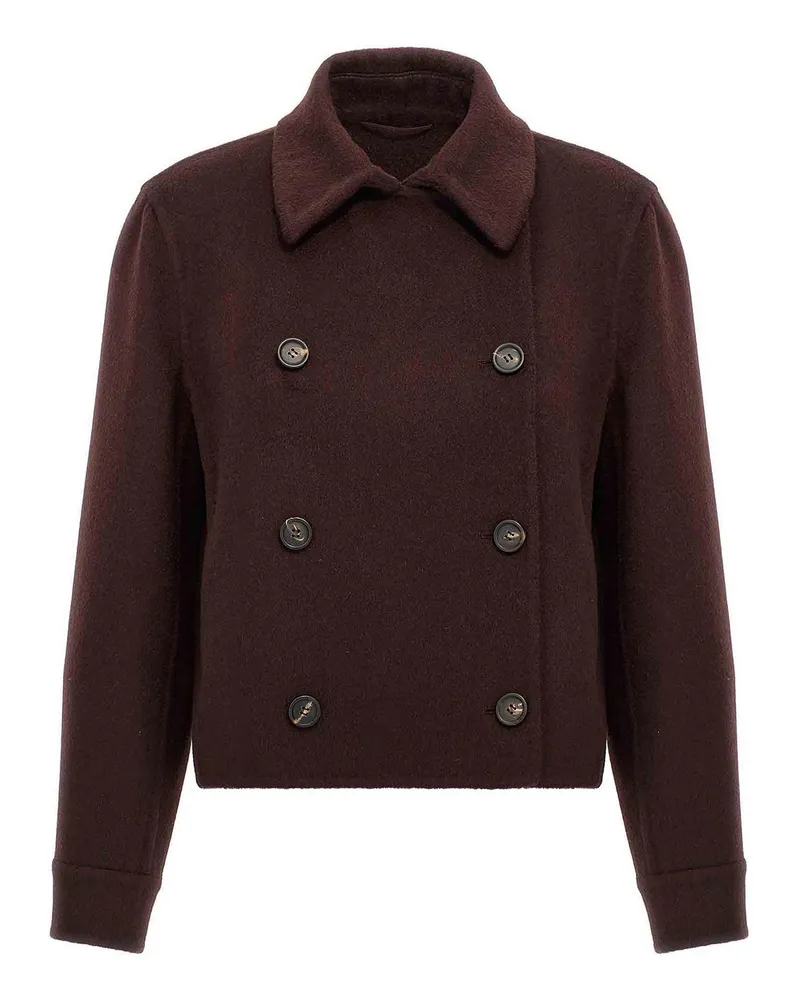 Brunello Cucinelli Kurzer Mantel - Dunkelrot Dunkelrot