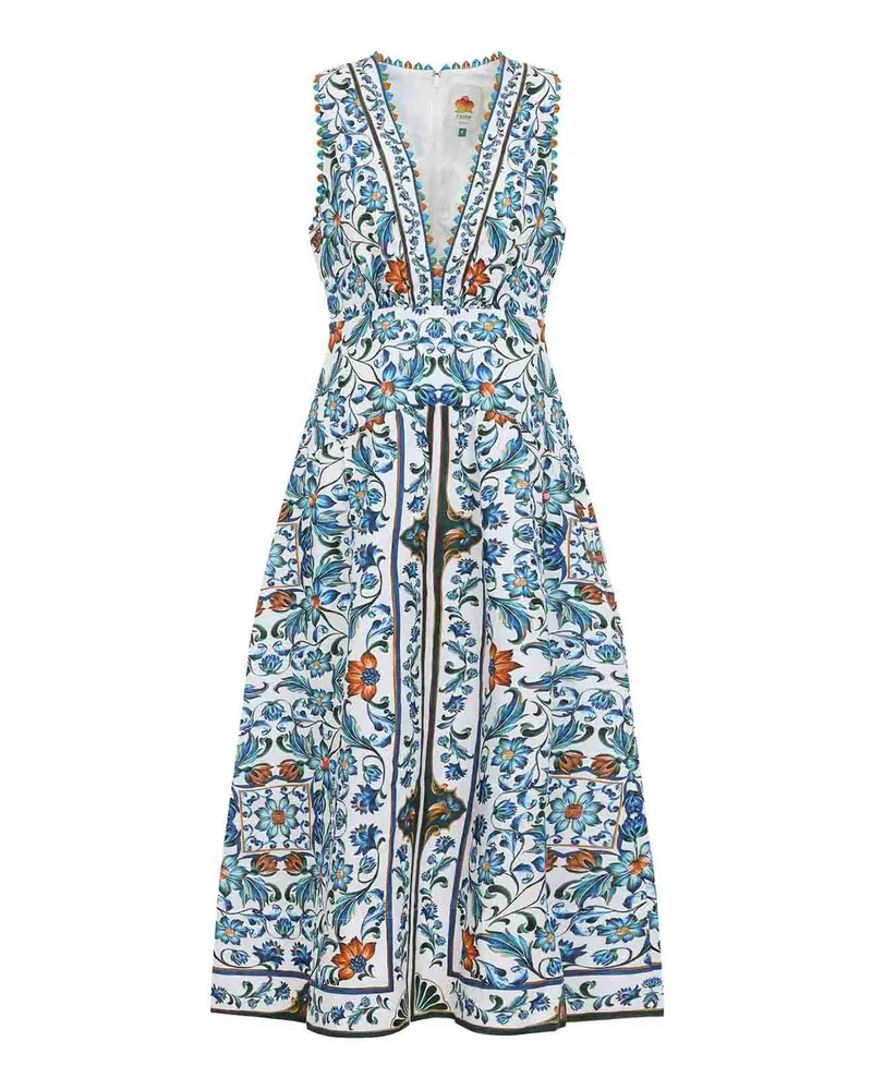 FARM Rio Knielanges Kleid - Weiß Weiß