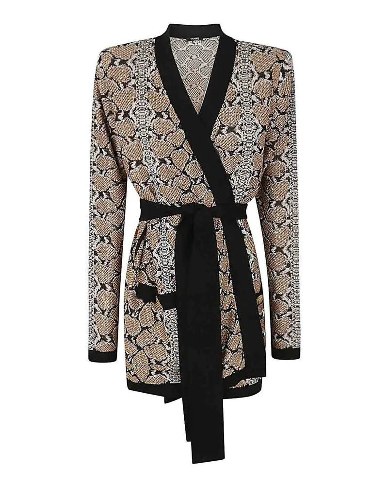 Balmain Cardigan - Schwarz Hellbeige