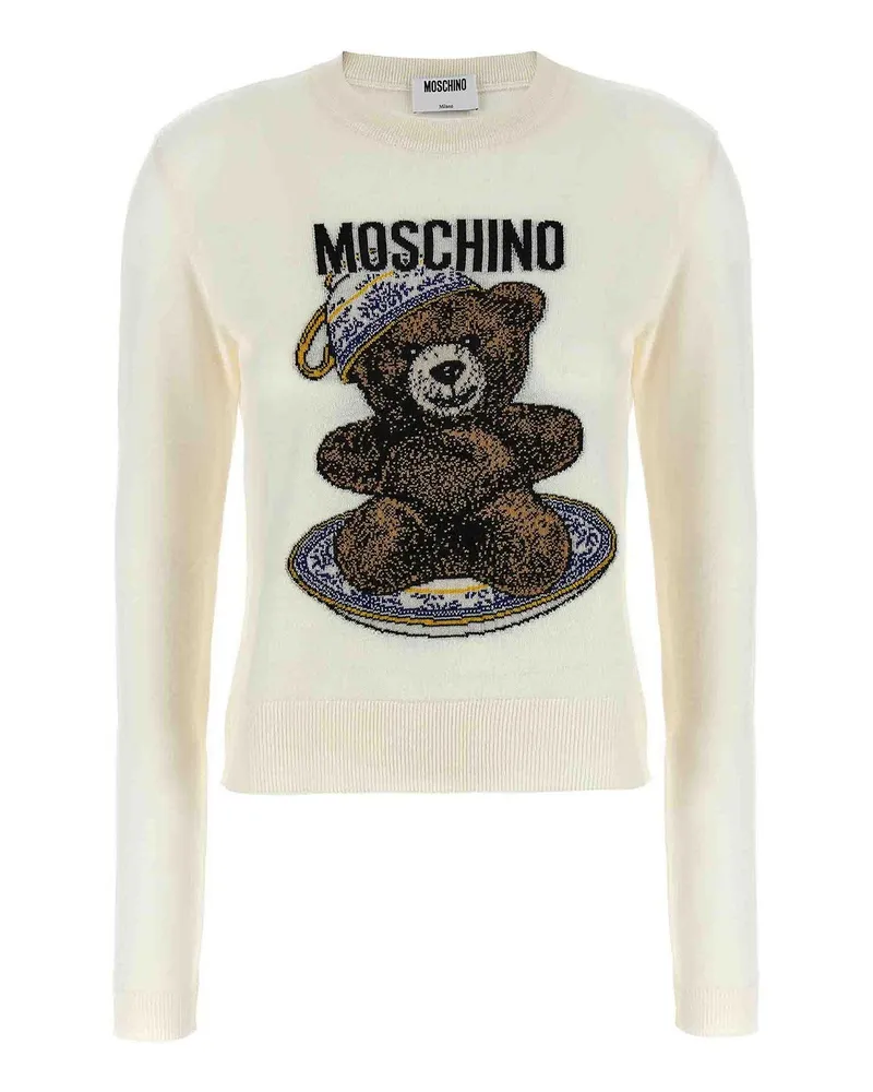 Moschino Rundhalspullover - Weiß Weiß