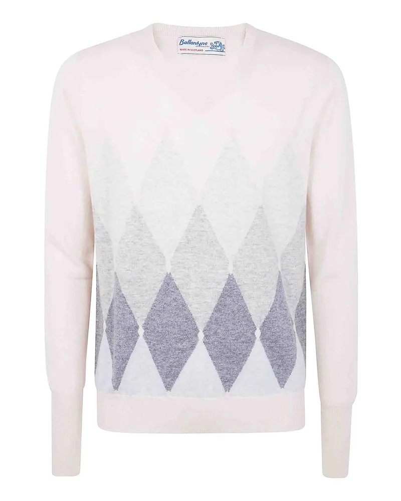 Ballantyne V-Pullover - Weiß Weiß