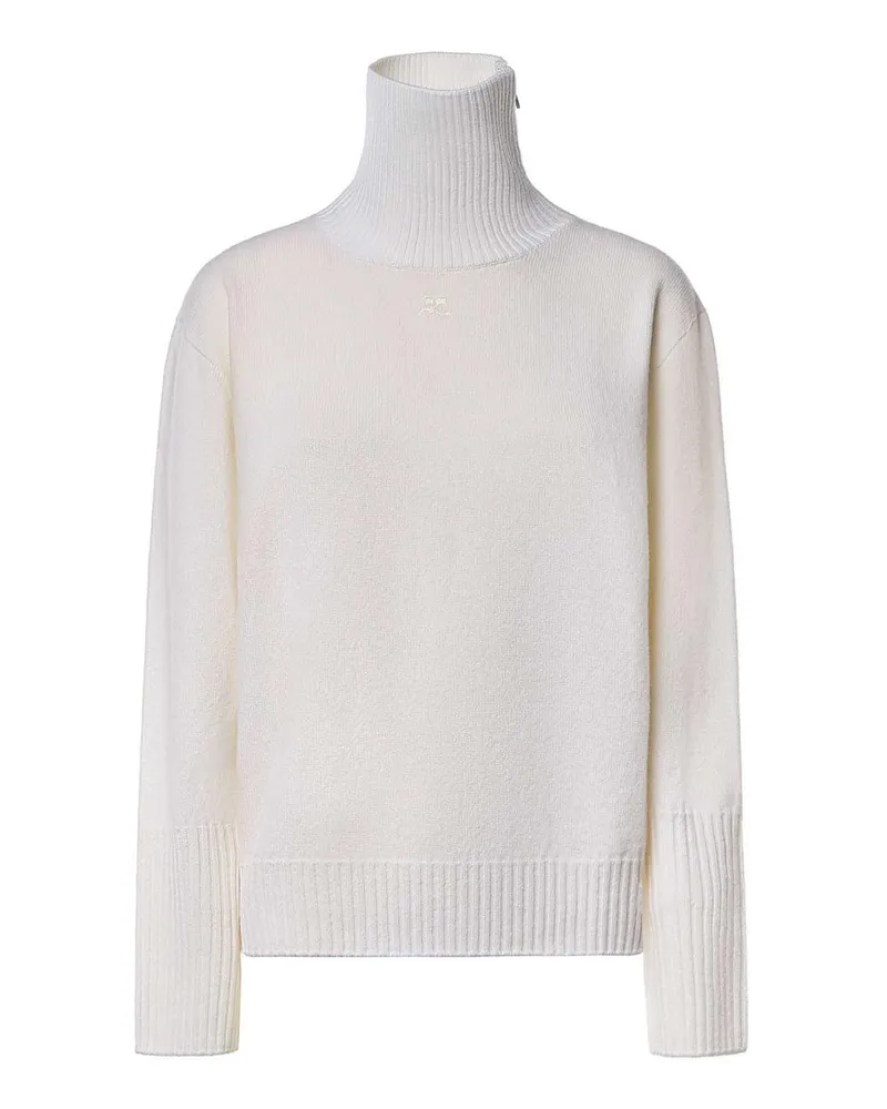 Courrèges Rundhalspullover - Weiß Weiß