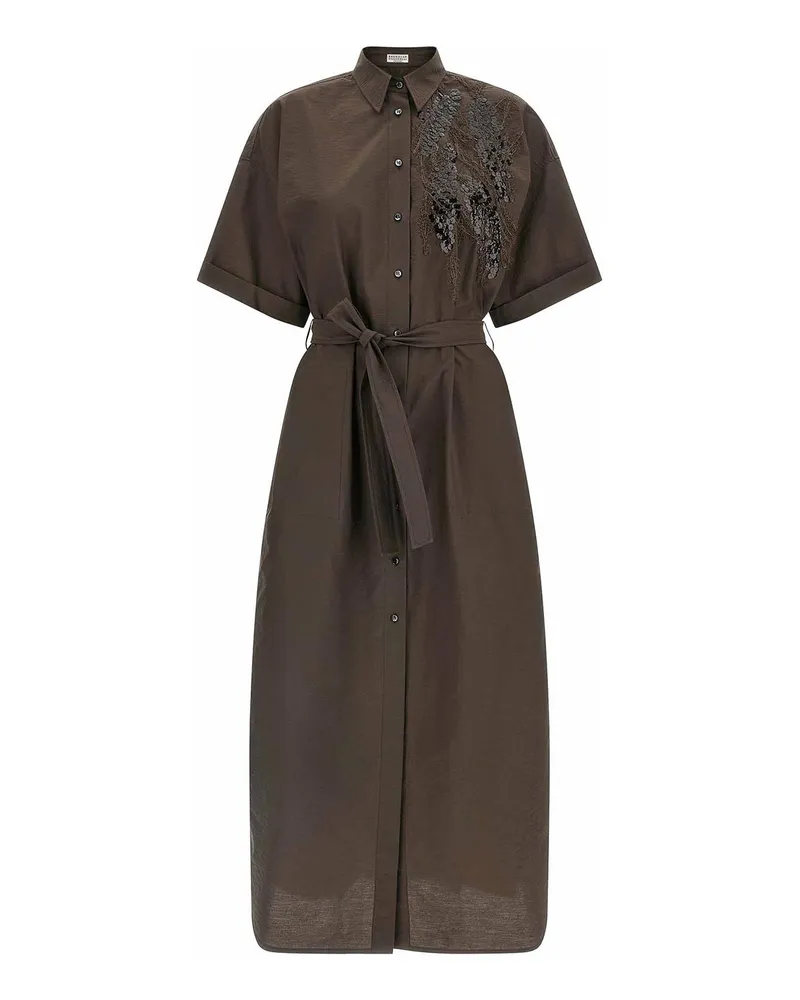 Brunello Cucinelli Knielanges Kleid - Braun Braun